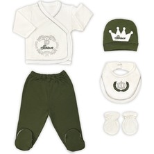 Sema Baby Prens Lüks 5 Parça Hastane Çıkışı Zıbın Seti - Yeşil