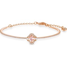 Swarovski Sparkling Dc Clover Bileklikpembepembe Altin Rengi Kaplama