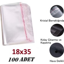 Jokey Ambalaj 18X30+5 ŞEFFAF-Berrak O.p.p. Toz Tutmayan Hava Delikli Yapışkan Bantlı Paketleme Poşeti (100 Adet)