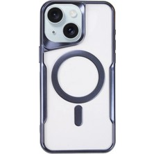 Ulu Pazarlama Apple Iphone 15 Plus Kılıf Boyi Magsafe Silikon Kapak - Lacivert