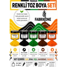 Fabrikone Toz Mum Boyası Seti 10 cc 5'li – Soya & Parafin Wax Için – Sarı, Siyah, Yeşil, Kahverengi, Turuncu BKFAB5SRSYKHT10G