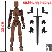 SYK Design Robot 13 Dummy Kahverengi Siyah Tüm Eklemleri Hareketli Aksiyon Figürü Hediyelik