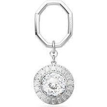 Swarovski Lucent Anahtarlik Round Cut Beyaz Rodyum Kaplama