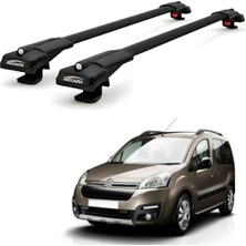 Rekapa Citroen Berlingo Mk2 2008-2018 Uyumlu Ara Atkı Tavan Barı , Araç Üstü Ekipman Taşıma Barı , 2 Adet - Siyah