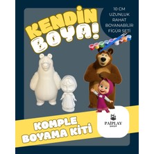 Paiplay Maşa ve Koca Ayı - Boyama Seti ve Maşa And Koca Ayı Figürü 10CM