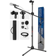 MarkEntegra Mikrofon Standı, Pop Filtre ve Xlr Kablo Seti