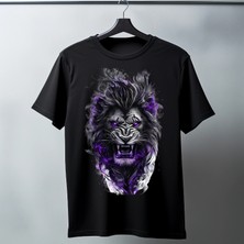 Timisiva Mavi Aslan Erkek Kadın Premium Tişört %100 Pamuk Oversize Basic Günlük Şık T-Shirt