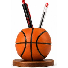 Yapı3D Basketbol Topu Tasarım Kalemlik 10 cm Standlı – Dekoratif Masaüstü Organizer |  Kalem Tutucu