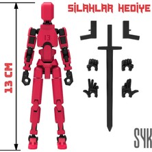 SYK Design Robot 13 Dummy Kırmızı Siyah Tüm Eklemleri Hareketli Aksiyon Figürü Oyuncak