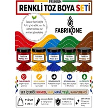 Fabrikone Toz Mum Boyası Seti 10 cc 5'li – Soya & Parafin Wax Için – Kırmızı, Sarı, Mavi, Yeşil, Kahverengi BKFAB5KSRMYKH10G