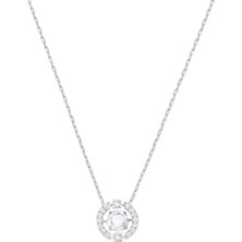 Swarovski Sparkling Dc Round Kolyebeyazrodyum Kaplama