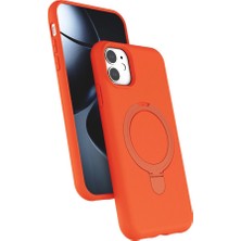 Ulu Pazarlama Apple Iphone 11 Regal Magsafe Standlı Kapak - Turuncu