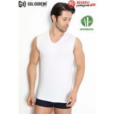 Gd Goldoremi 3904 Premium Erkek Nefes Alabilen Yumuşak Yok Gibi Bambu Kumaş V Yaka Sıfır Kol Atlet