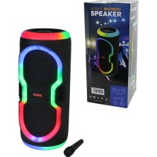 Ulu Pazarlama Karaoke Mikrofonlu Wireless Hoparlör - Speaker Işıklı USB Şarjlı Dc 5V - Tf - Aux 2x8 Inch PL-4145 (5570)
