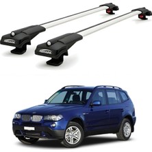 Rekapa Bmw X3 E83 Suv 2004–2010 Uyumlu Ara Atkı Tavan Barı , Araç Üstü Ekipman Taşıma Barı , 2 Adet - Gri