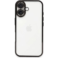 Ulu Pazarlama Apple Iphone 16 Kılıf Razer Lensli Silikon - Siyah