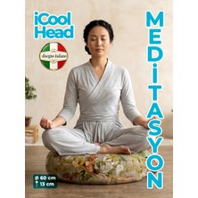 iCool Head Karabuğday Kabuğu Dolgulu Meditasyon Minderi, Geniş Yoga Minderi, Premium Italyan Kumaş Kılıf, Papağan Ezgisi