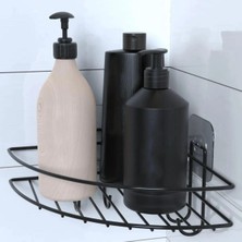 Ulu Pazarlama Yapışkanlı Banyo Köşeliği Kancalı Köşe Rafı Duş Şampuanlık Duvar Düzenleyici Organizer Raf (5570)