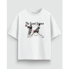 The Sweet Science Boks Baskılı Oversize Tişört %100 Pamuk Unisex Streetwear