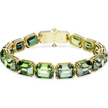 Swarovski Millenia Bileklik Octagon Cut Color Gradient Yeşil Sari Altin Rengi Kaplama