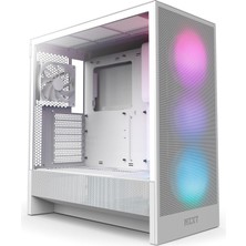 Nzxt H5 Flow Rgb 2024 - Kompakt Atx Mid-Tower Pc Oyun Kasası - Yüksek Hava Akışı - F360 Rgb Çekirdek (Cv) Dahil - 360MM Ön ve 240MM Üst Radyatör Desteği - Kablo Yönetimi - Temperli Cam - Beyaz