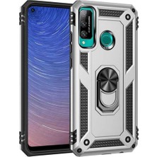Ulu Pazarlama Huawei P40 Lite E Kılıf Sofya Yüzüklü Silikon Kapak - Gümüş