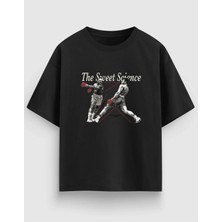 The Sweet Science Boks Baskılı Oversize Tişört %100 Pamuk Unisex Streetwear