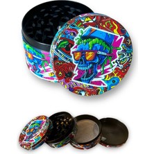 63MM Kurukafa Desenli Grinder Premium 4 Katmanlı Çinko Alaşım Manuel Kahve Baharat Öğütücü Parçalayıcı