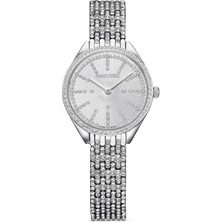 Swarovski Attract Saat Full Pave Metal Bileklik Gümüş Paslanmaz Çelik