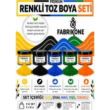 Fabrikone Toz Mum Boyası Seti 10 cc 5'li – Soya & Parafin Wax Için – Sarı, Siyah, Mavi, Yeşil, Turuncu BKFAB5SRSMYT10G