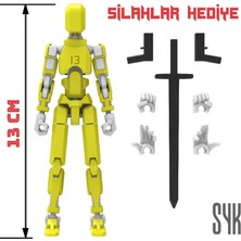 SYK Design 13 Dummy Sarı Beyaz Hareketli Aksiyon Figürü Oyuncak 13 cm Hediyelik ve Eğlenceli