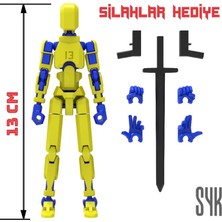 SYK Design Robot 13 Dummy Sarı Mavi Tüm Eklemleri Hareketli Aksiyon Figürü Oyuncak
