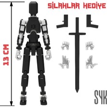 SYK Design Robot 13 Dummy Siyah Beyaz Tüm Eklemleri Hareketli Aksiyon Figürü Oyuncak