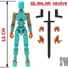 SYK Design Robot 13 Dummy Turkuaz Turuncu Tüm Eklemleri Hareketli Aksiyon Figürü Oyuncak