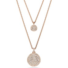 Swarovski Meteora Layered Kolye S Beyaz Pembe Altin Rengi Kaplama