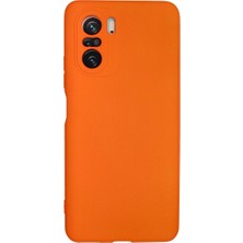 Ulu Pazarlama Xiaomi Poco F3 Kılıf Nano Içi Kadife Silikon - Turuncu
