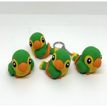Brand House Çok Renkli 3D Flexi Papağan V2 Anahtarlık Charm Sevimli Çanta Süsü Bag Charm Hediyelik