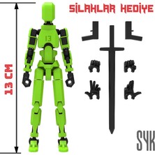 SYK Design Robot 13 Dummy Yeşil Siyah Tüm Eklemleri Hareketli Aksiyon Figürü Oyuncak