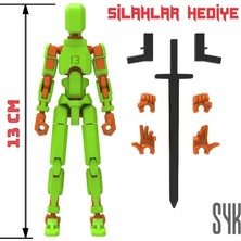 SYK Design Robot 13 Dummy Yeşil Turuncu Tüm Eklemleri Hareketli Aksiyon Figürü Oyuncak