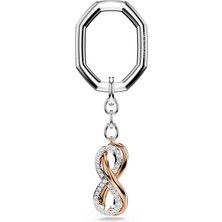 Swarovski Hyperbola Anahtarlik Infinity Beyaz Karişik Metal Yüzey
