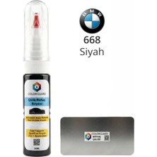 COLORGUARD BMW 668 Siyah İğneli ve Fırçalı Özel Tasarım Şişe Rötuş Boyası ve Profesyonel Rötuş Çeliği Seti