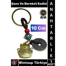 Wintoup #hediye Dekoratif Hediyelik Ev Ofis Meditasyon Ruhsal Denge Geleneksel Japon Kültürü Kötü Enerjiden Kurtulma Zenginlik Bolluk Inancı Çok Şık Şans Bereket Kedisi Anahtarlık 10 cm