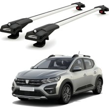 Rekapa Dacia Sandero Iıı Stepway 2021-2026 Uyumlu Ara Atkı Tavan Barı , Araç Üstü Ekipman Taşıma Barı , 2 Adet - Gri