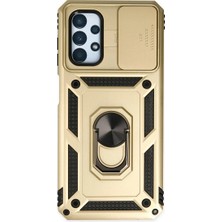 Ulu Pazarlama Samsung Galaxy A33 5g Kılıf Pars Lens Yüzüklü Silikon - Gold