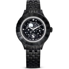 Swarovski Octea Moon Saat Isviçre Üretimi Ay Metal Bileklik Siyah Siyah Kaplama