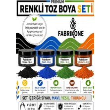 Fabrikone Toz Mum Boyası Seti 10 cc 4’lü – Soya & Parafin Wax Için – Siyah, Mavi, Yeşil, Turuncu BKFAB4SMYT10G