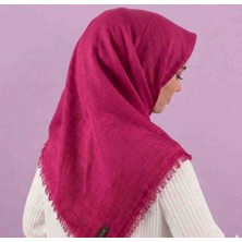 Özense Flamlı Pamuklu Terletmeyen 4 Mevsim Kullanılabilir 100X100 cm Vişne Çürüğü Renkli Eşarp