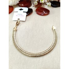 Bade Jewelry Xuping Yüksek Kalite Yılan Form 14 K Altın Renk Çelik Bileklik