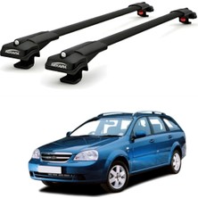 Rekapa Chevrolet Lacetti Station Wagon 2005-2011 Uyumlu Ara Atkı Tavan Barı , Araç Üstü Ekipman Taşıma Barı , 2 Adet - Siyah