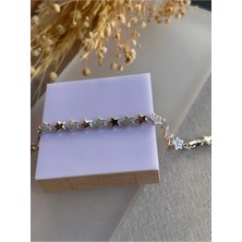 Xuping Silver Taşlı Sıralı Yıldız Model Şık Kararmaz Bileklik 17+2 cm